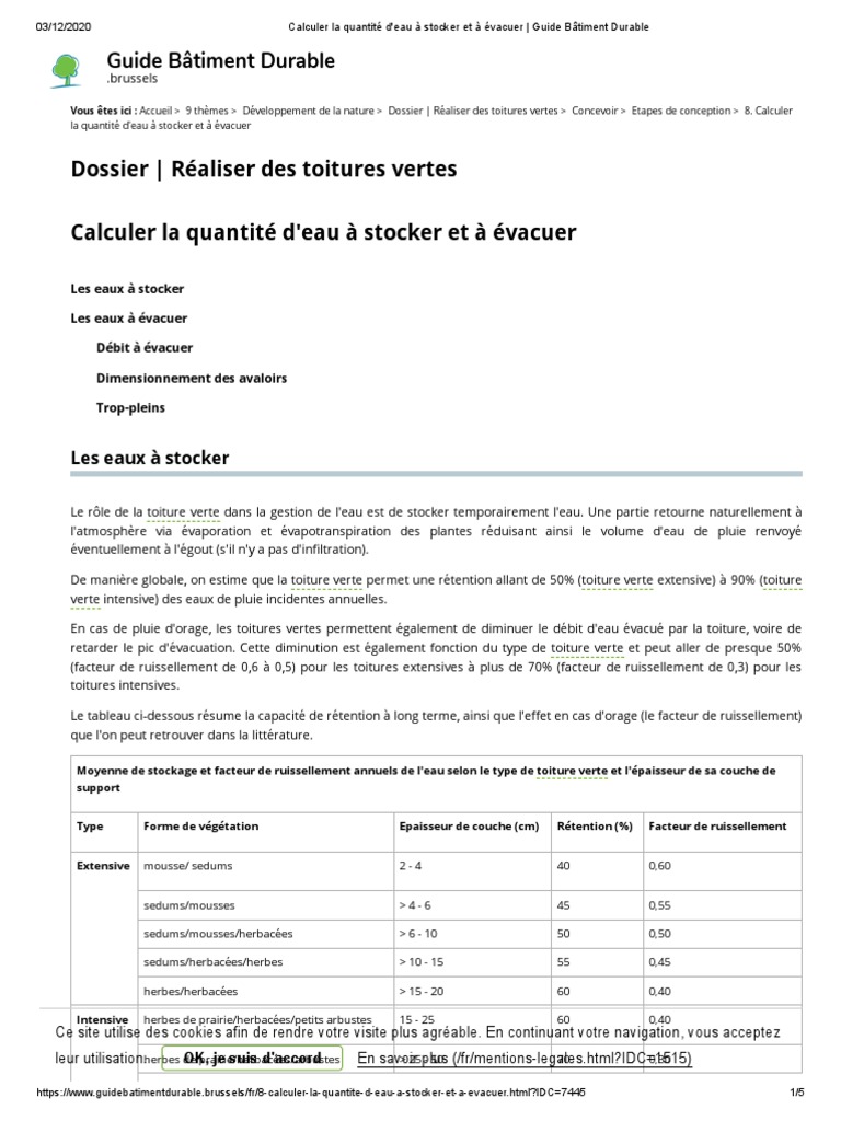 Calculer La Quantité D'eau À Stocker Et À Évacuer Guide Bâtiment — free download