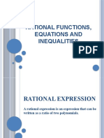Rational Functions, Equations and Inequalities