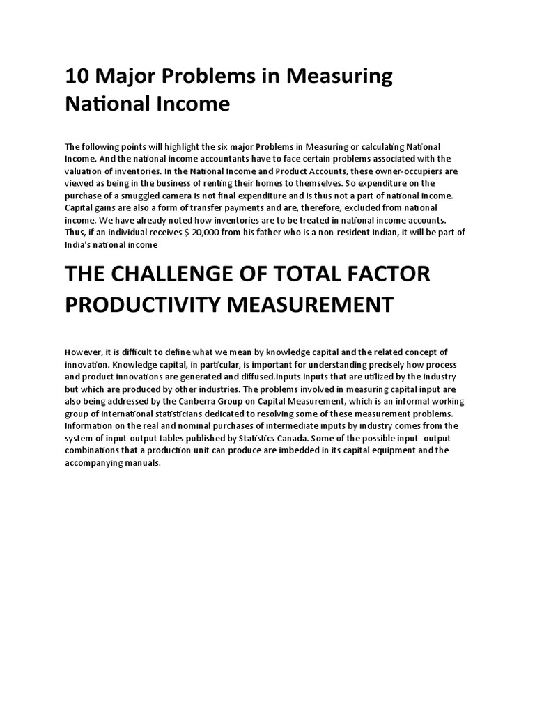 Explain The Product Method Of Measuring National Income