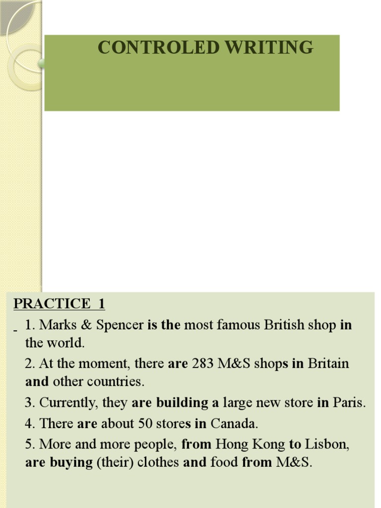 KEY TO CONTROLLED WRITING Powerpoint. HCDH | PDF