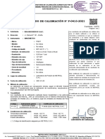 Certificado de calibración manómetro