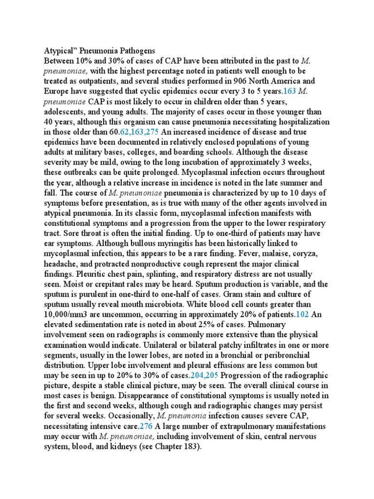 Atypical" Pneumonia Pathogens | PDF | Pneumonia | Infection