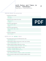 Working With Dates and Times in Python: Takeaways: Syntax