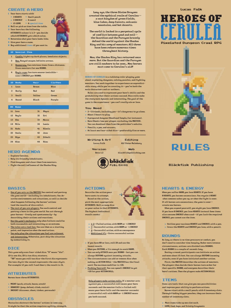 Heroes of Cerulea Rules 1.2 | PDF | Role Playing Games | Tabletop Role ...