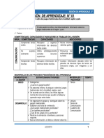 Sesión Del Proyecto de Aprendizaje - Agosto - 2° - 2015