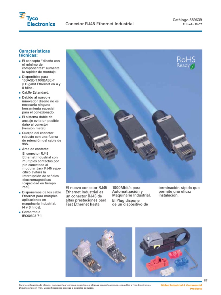 Conector RJ45 Ethernet Industrial | PDF