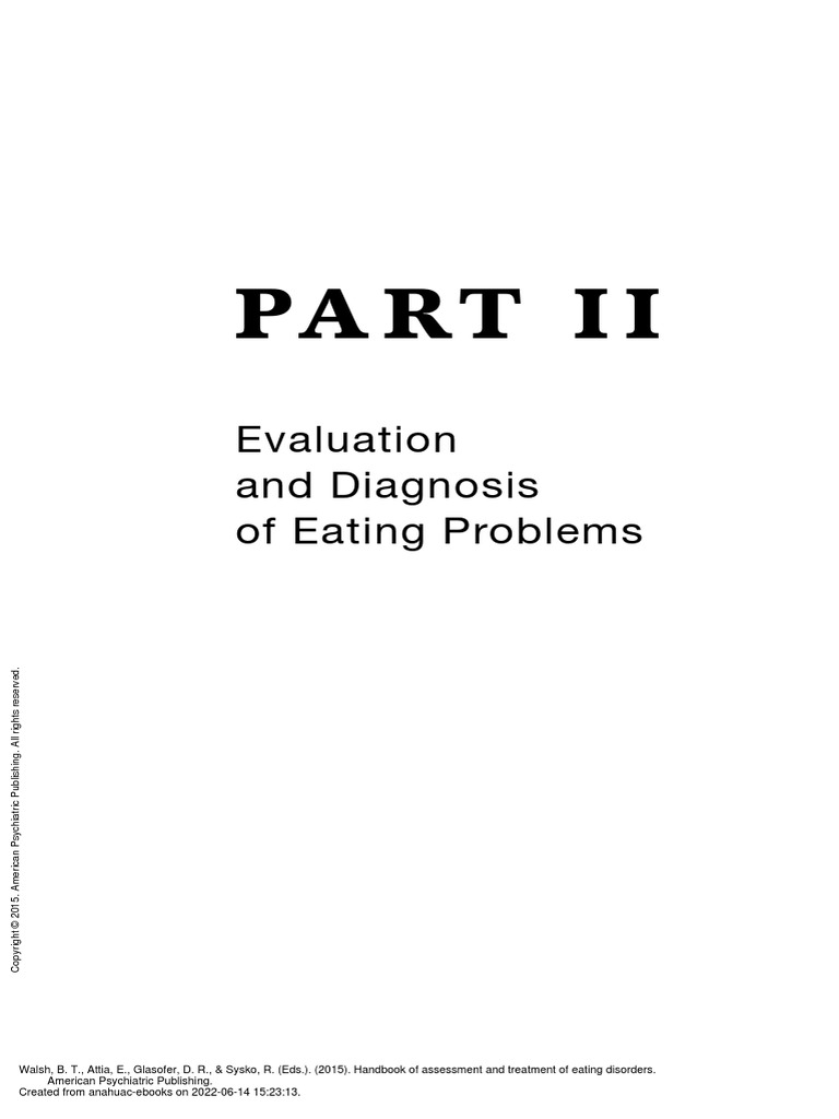 Handbook of Assessment and Treatment of Eating Dis... - (PART II ...