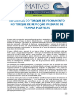 Artigo ITAL - Influência Do Torque de Fechamento No Torque de Remoção Imediato de Tampas Plásticas