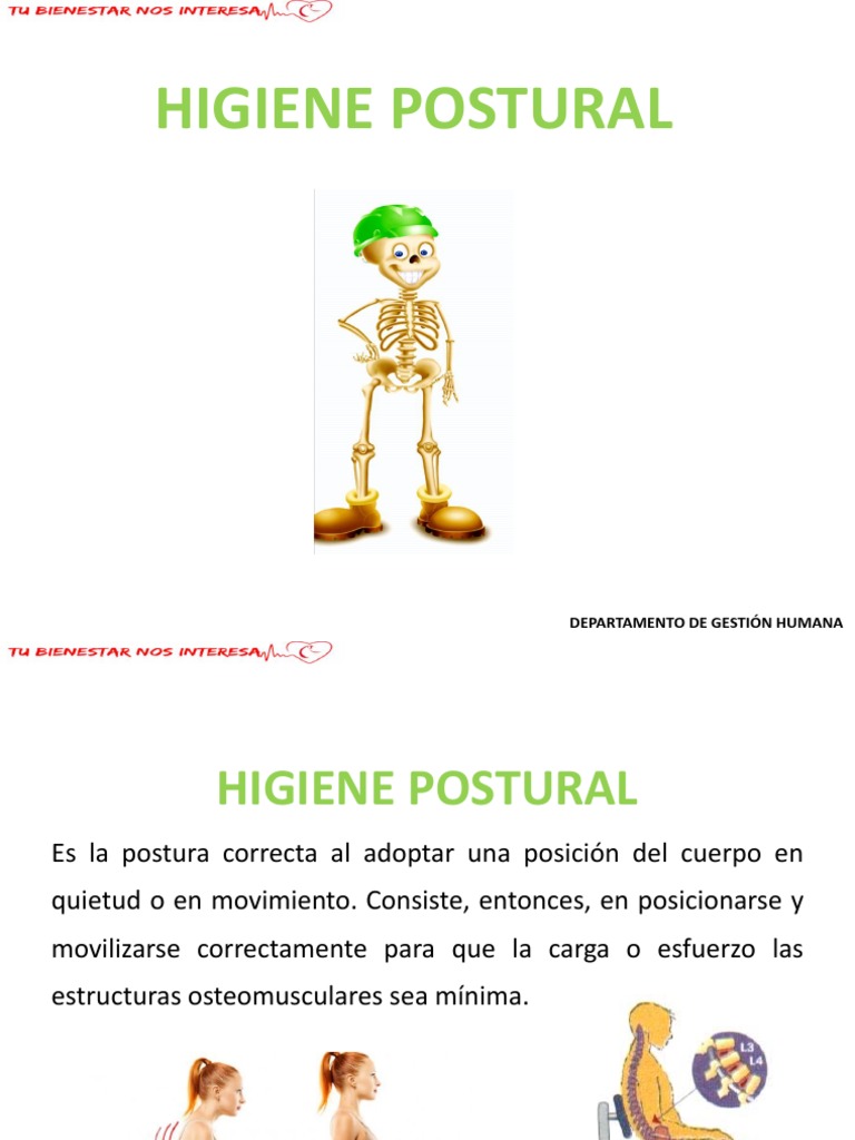 Higiene Postural y Manipulacion de Cargas PDF | PDF | Dolor lumbar | La ...
