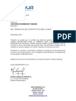 Modelo Carta Terminación de Contrato Obra o Labor