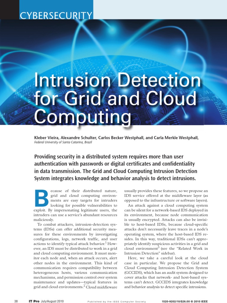 Intrusion Detection For Grid and Cloud Computing: Cybersecurity | PDF