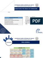 1 65 Asignaturas Por Area de Formacion 2018 Arquitectura