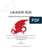 Dragon Age: Random Weapons and Armor Tables