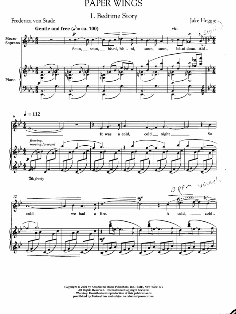 Paper Wings PDF Musical Notation Poetics