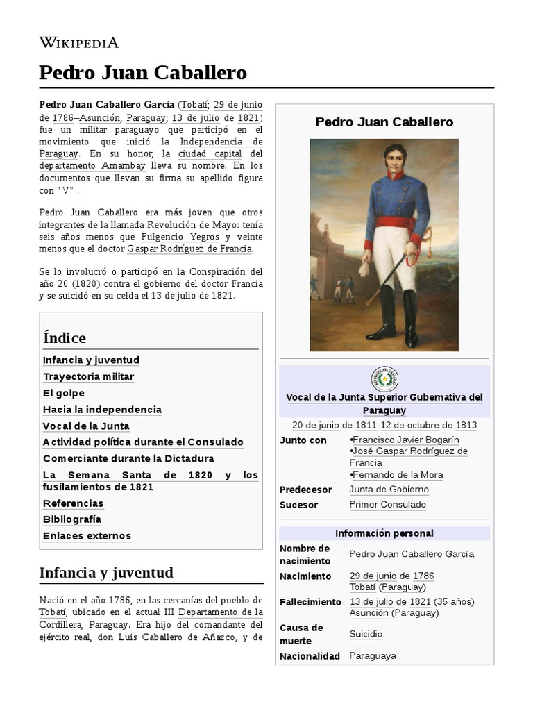 Biografía de Pedro Juan Caballero | PDF