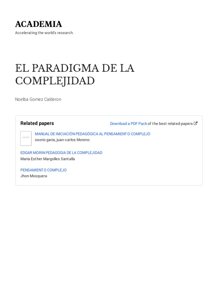 Lectura 2 PARADIGMA DE LA COMPLEJIDAD MORIN | PDF | Salud y bienestar