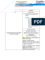 Psychosocial Support Activity Matrix: Learners Are Not Required To Answer and All Emotions Are Welcome)