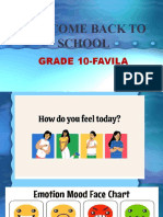 Welcome Back To School: Grade 10-Favila