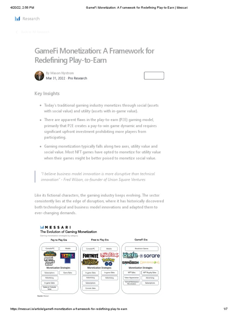 GameFi vs. Play-to-Earn Models | PDF | Economies