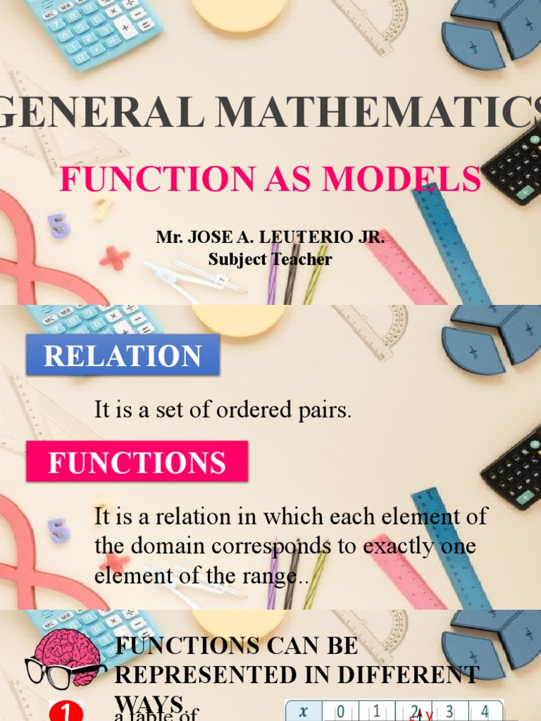 Function As Models: General Mathematics | PDF