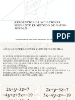 Resolucion de Ecuaciones Mediante El Método de Gauss-Jordan