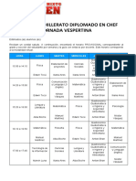 Horario 4º Bach. en CHEF 2022