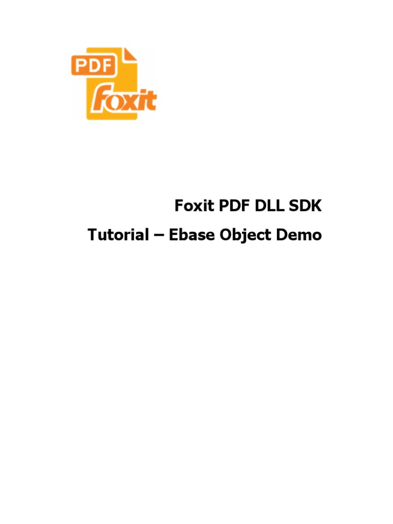 Ebase Object Demo for Foxit PDF SDK | PDF | Microsoft Windows | Computing
