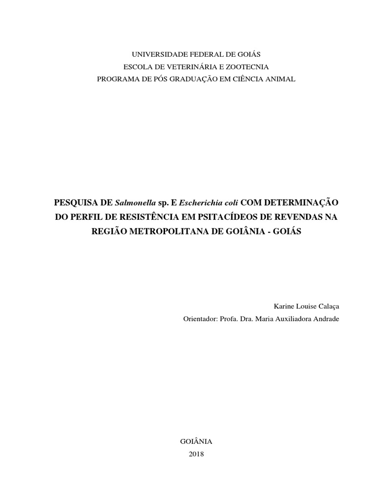 PDF) A IMPORTÂNCIA DA Salmonella spp. NA INTERAÇÃO AMBIENTE-HOMEM