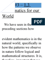 Mathematics in The Modern World Group 3 Report