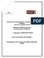 Actividad Autonoma 1 Derecho Penal