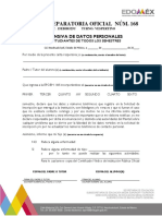 Escuela Preparatoria Oficial Núm. 168: Responsiva de Datos Personales