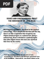 Issues and Controversies About The Heroism of Dr. Jose Rizal