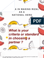 Criteria that made Jose Rizal a Philippine national hero
