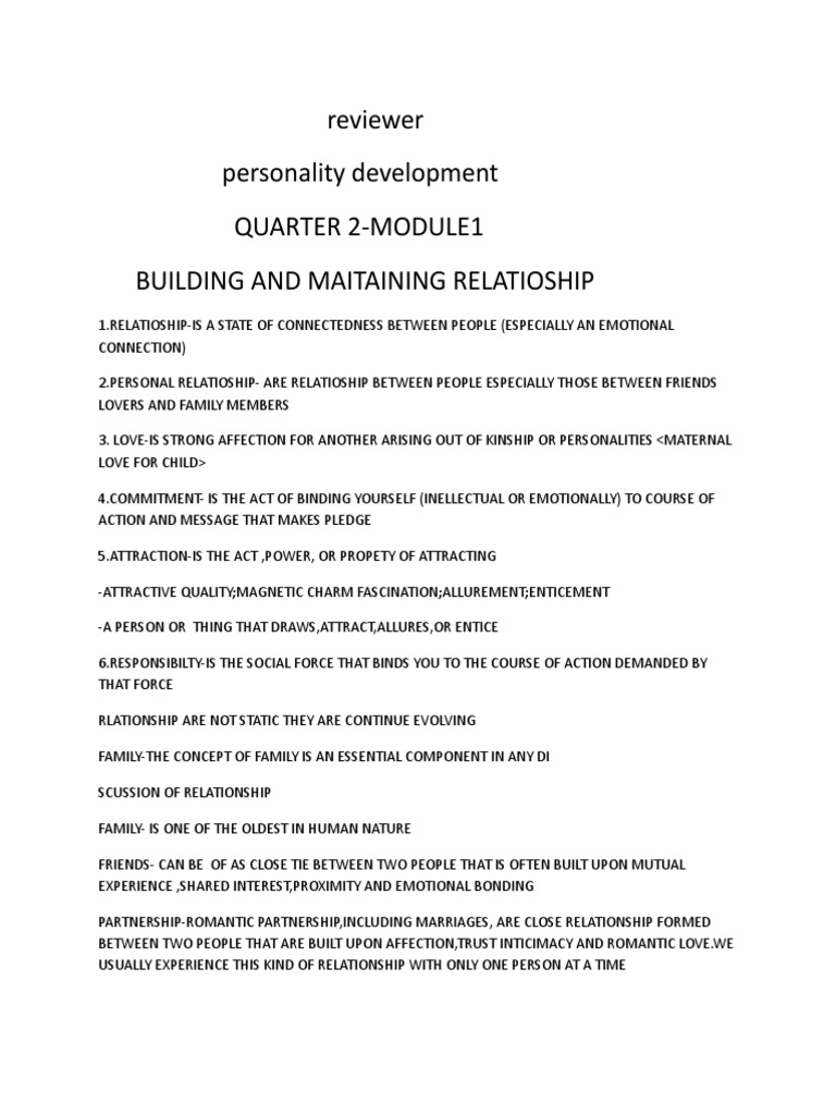 Building and Maintaining Relationships | PDF | Career & Growth