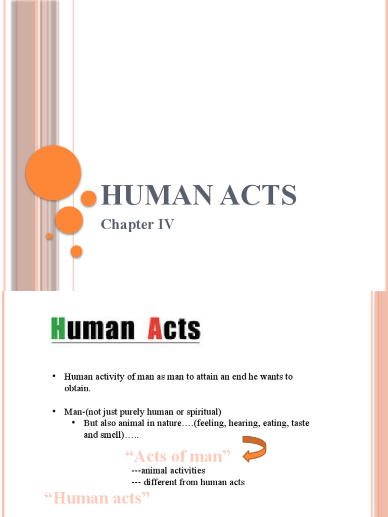 Human Acts PDF Intention Free Will