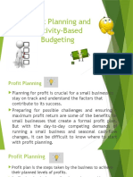 Profit Planning and Activity-Based Budgeting - Report