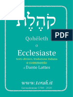 Livro de Qohélet (Ecclesiaste) Commentato Da Dante Lattes