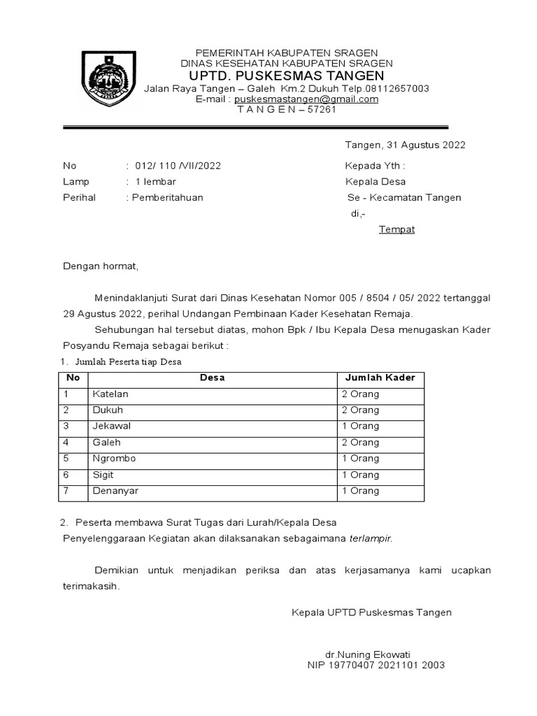 Undangan Posyandu Remaja | PDF