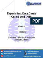 ETABS Módulo 1 Práctica Materiales Secciones