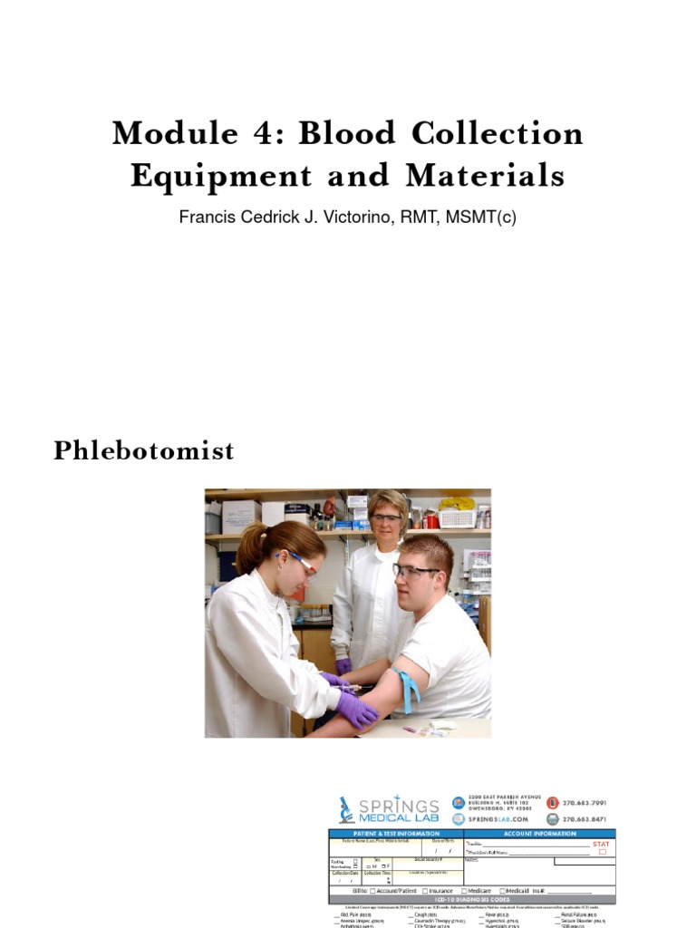 Blood Collection Equipment Guide | PDF | Self-Improvement | Wellness