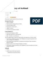 Brief History of Softball