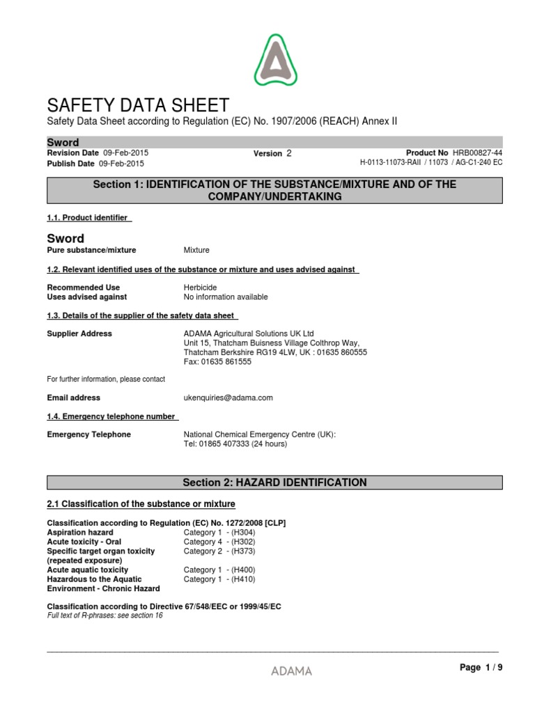 Sword Fish Spray Paint SDS PDF Dangerous Goods Toxicity