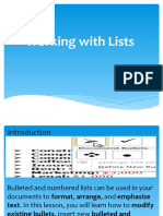 Working With Lists