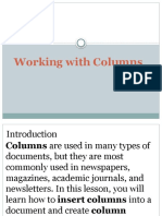 Working With Columns
