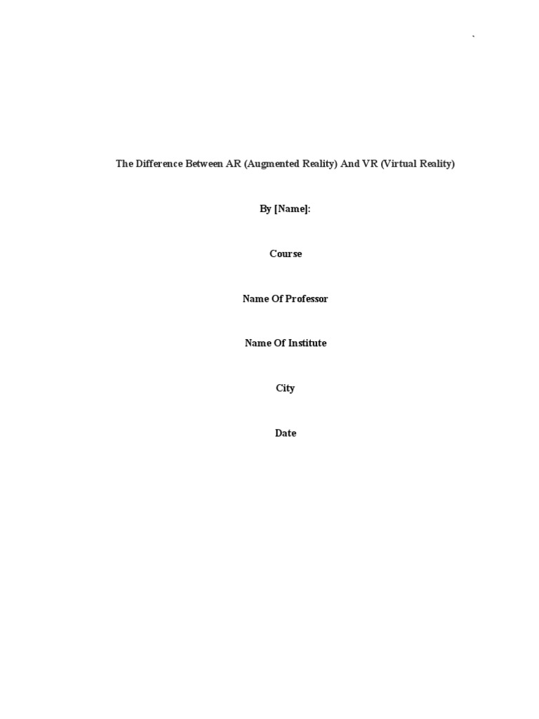 The Difference Between Ar Augmented Reality And Vr Virtual Reality