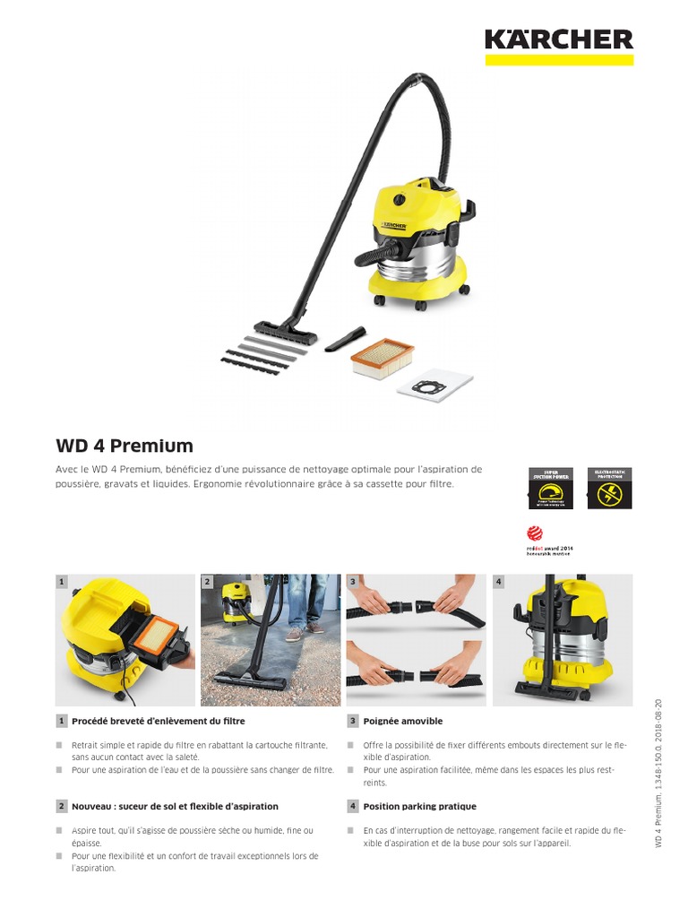 Vide-cendres / Gros Déchets 20 Ltr - Filtre Fin Karcher