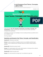 Top 30 Questions and Answers-Cost Terms Concepts and Classification With PDF