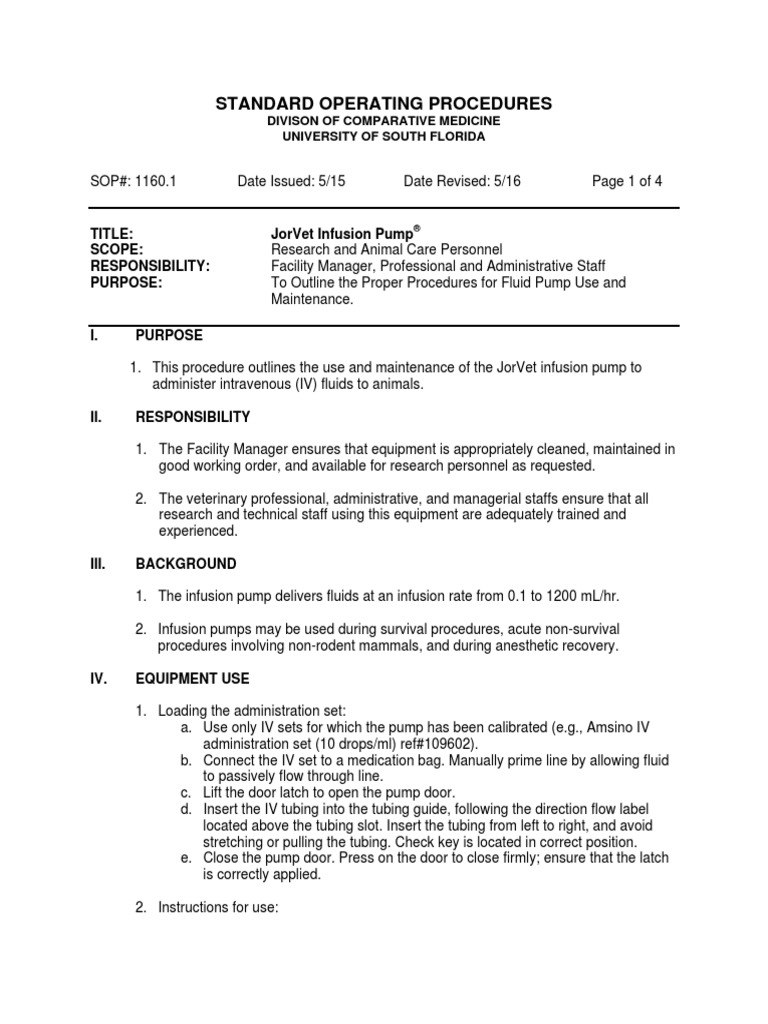 s1160 Jorvet Infusion Pump PDF Intravenous Therapy Manufactured Goods