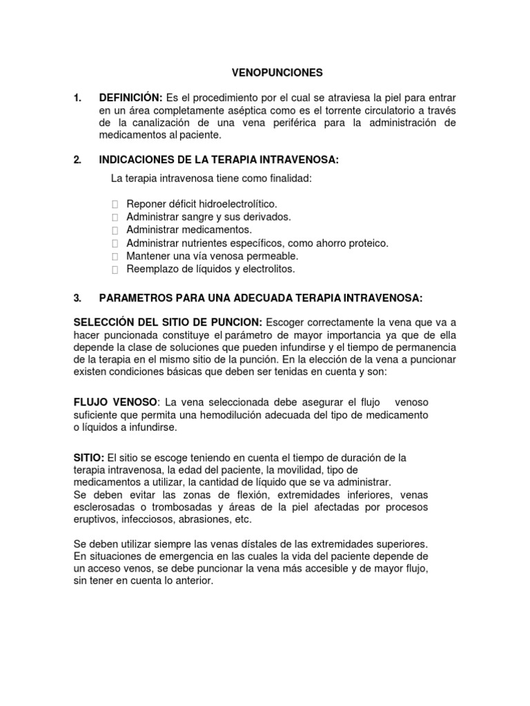 Guía Completa de Venopunciones | PDF | Terapia intravenosa | Causas de ...