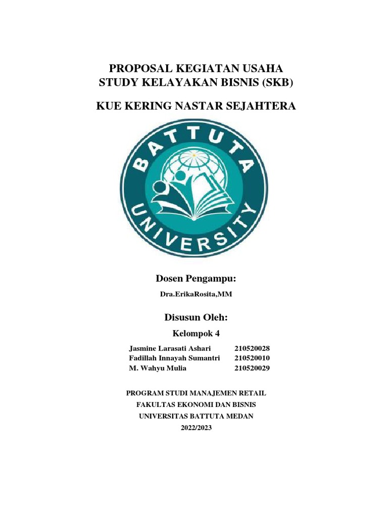 Proposal Usaha Kue Kering Nastar | PDF | Bisnis